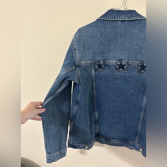 NWT Rails Grove Denim Boyfriend Trucker Jacket Women's Size Medium Blue Starry - Picture 10 of 14
